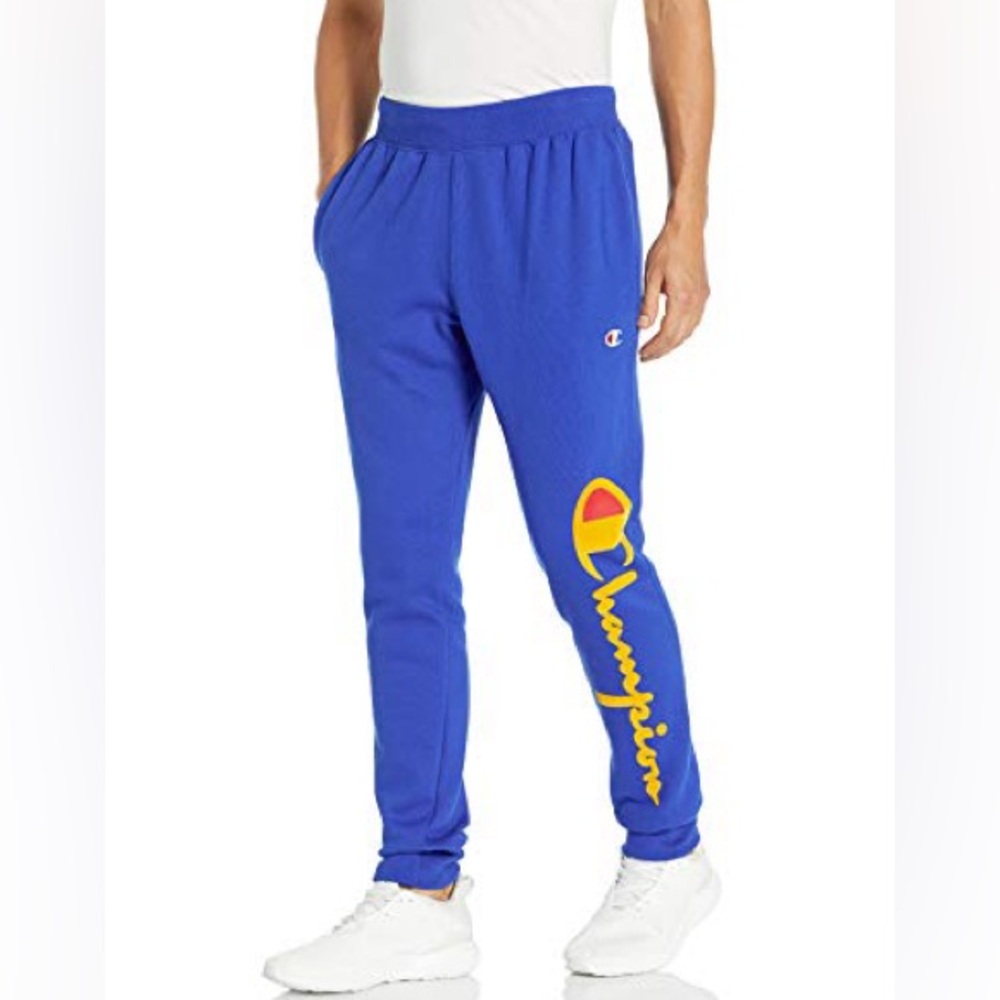 Champion Joggers Reverse Weave Pants Flock Script Logo S Small
